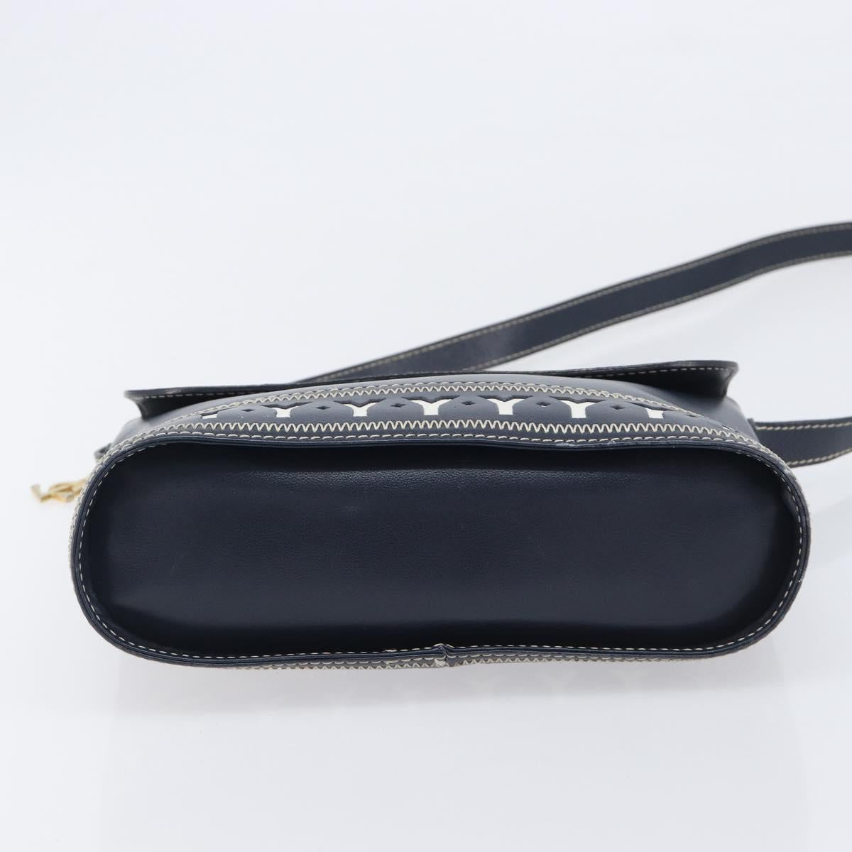 Saint Laurent Shoulder Bag Leather Navy Gold