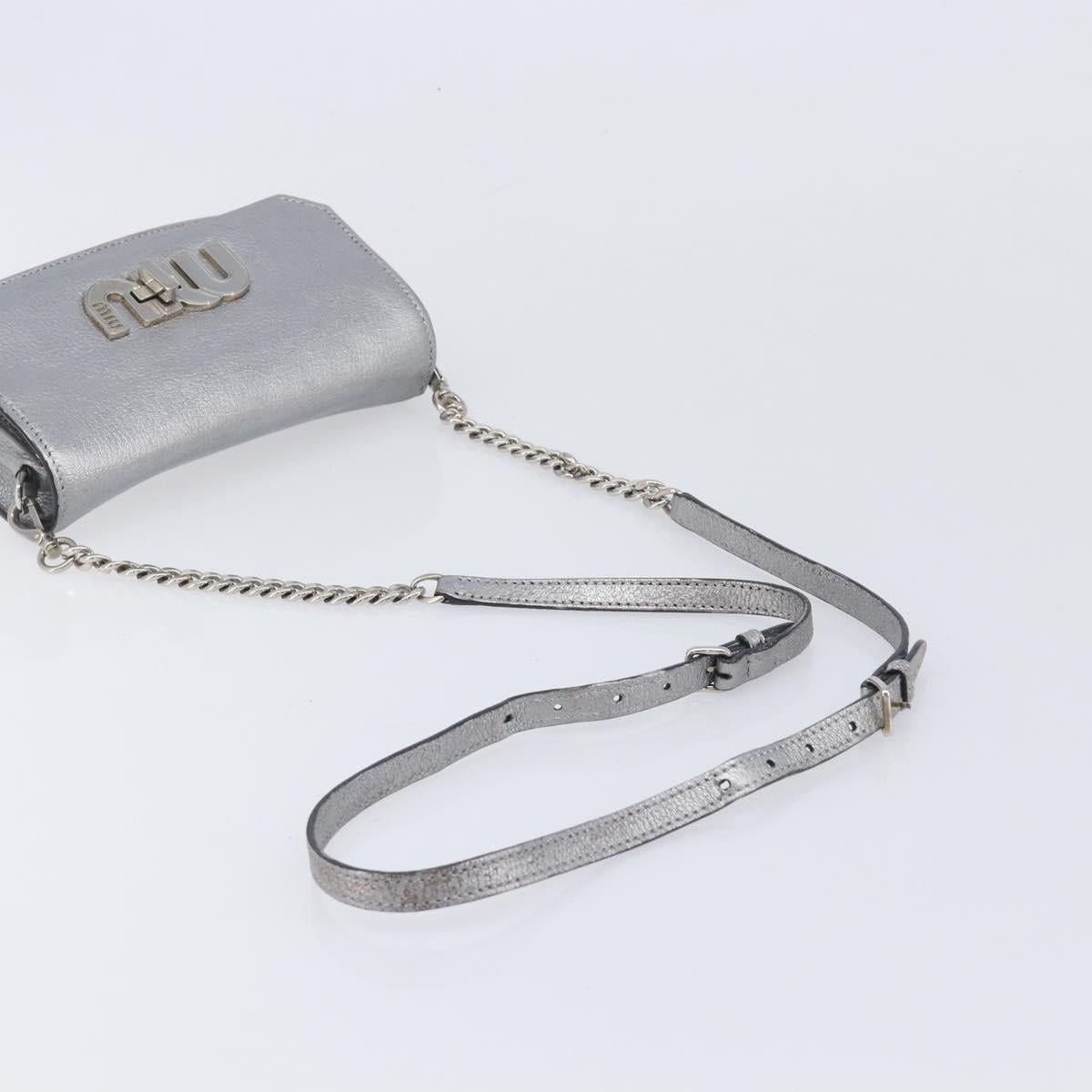 Miu Miu Shoulder Bag Leather Silver