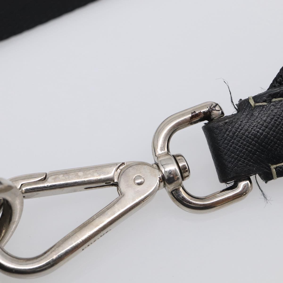 PRADA Shoulder Bag Leather Black Silver