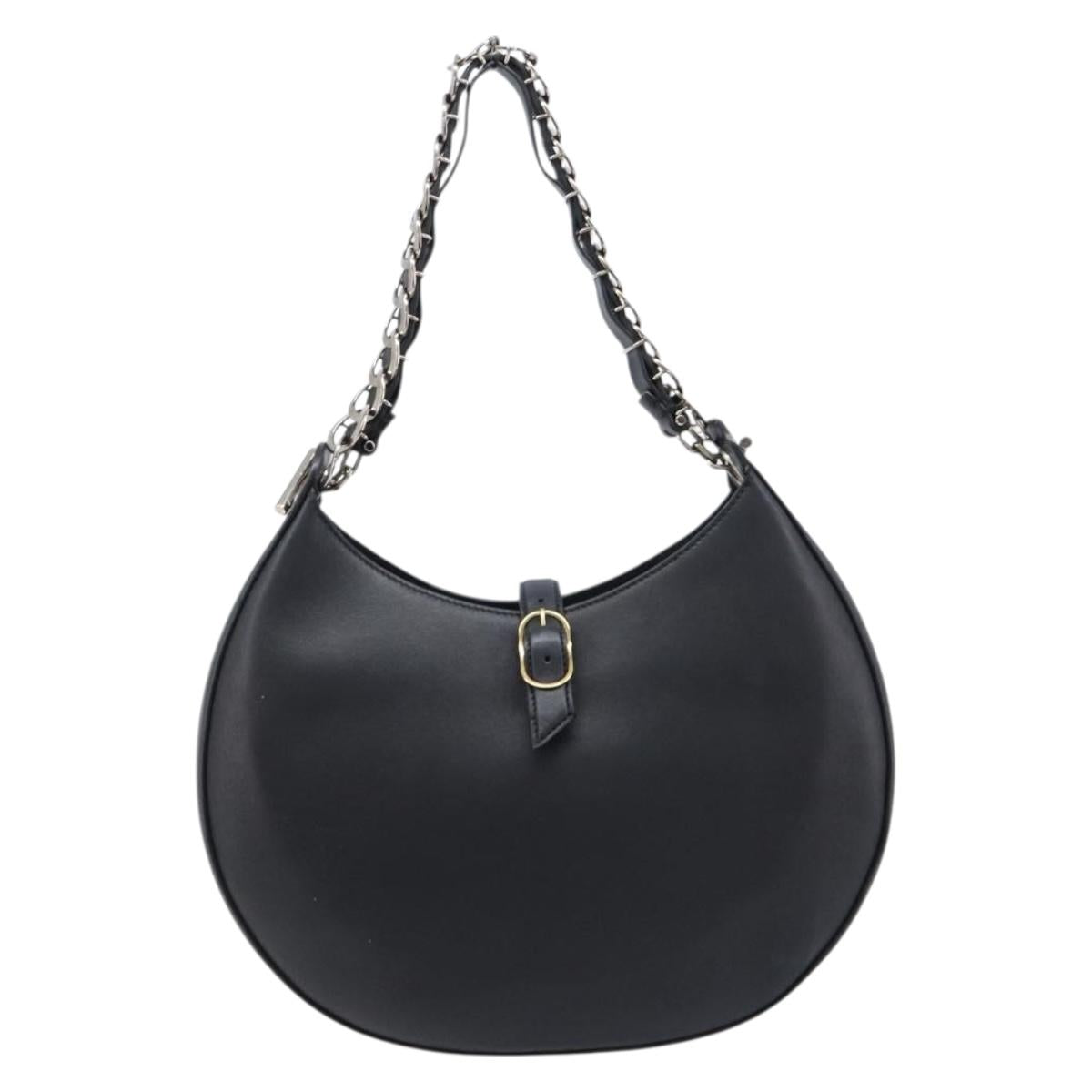 LOEWE Joyce Small Chain Shoulder Bag Leather Black Silver