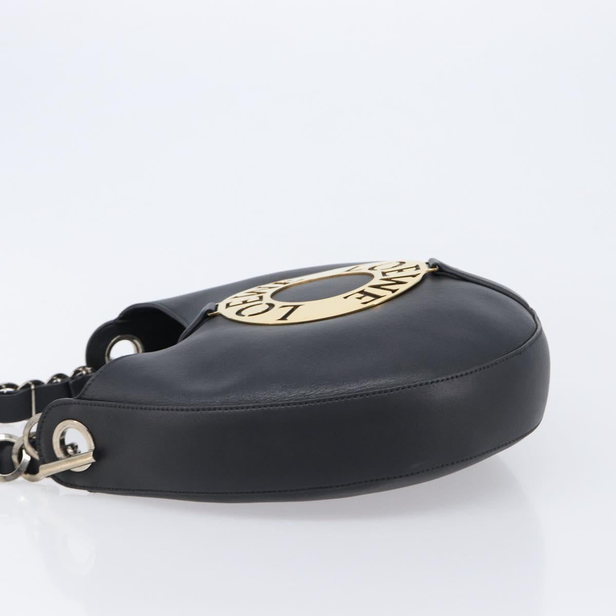LOEWE Joyce Small Chain Shoulder Bag Leather Black Silver