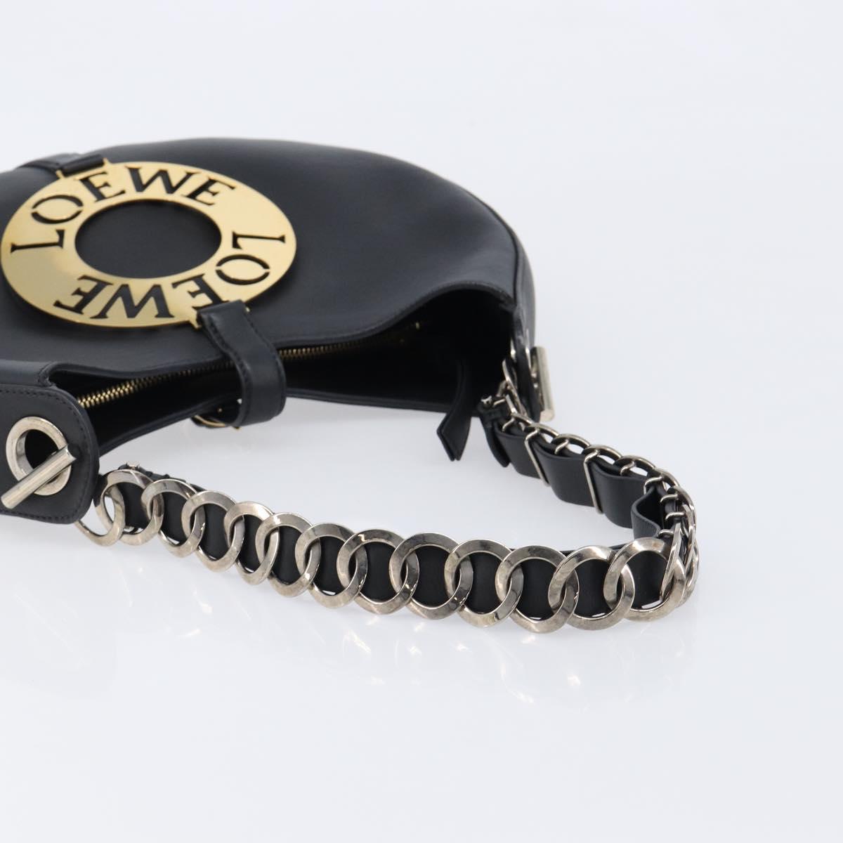 LOEWE Joyce Small Chain Shoulder Bag Leather Black Silver