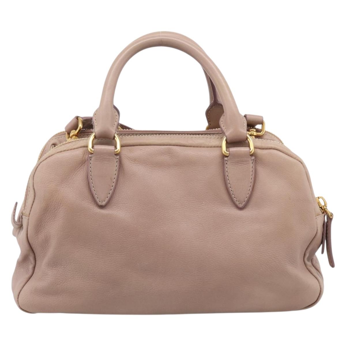 Miu Miu Hand Bag Leather 2way Pink Gold