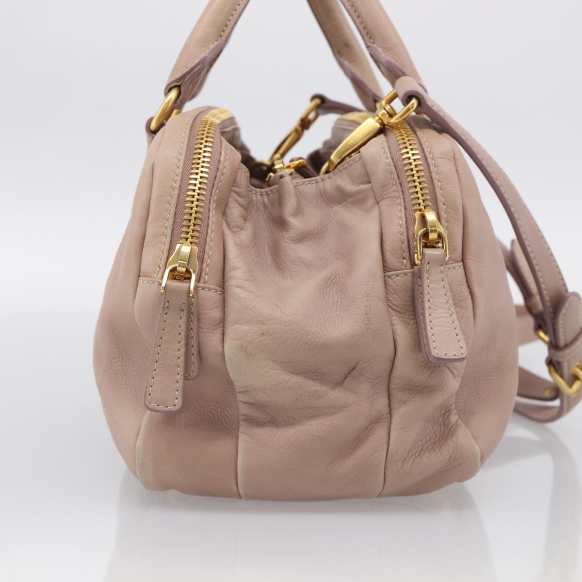 Miu Miu Hand Bag Leather 2way Pink Gold