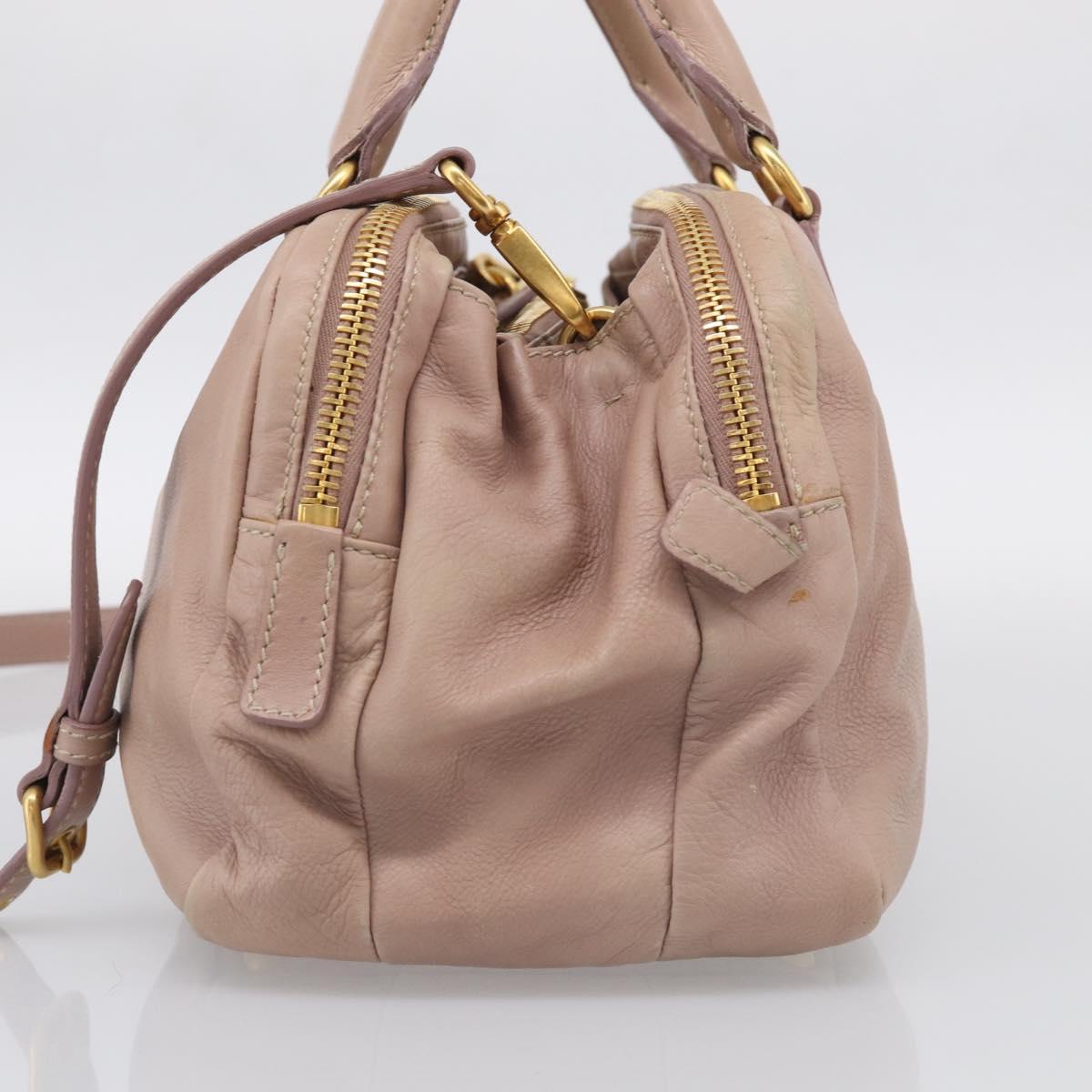 Miu Miu Hand Bag Leather 2way Pink Gold