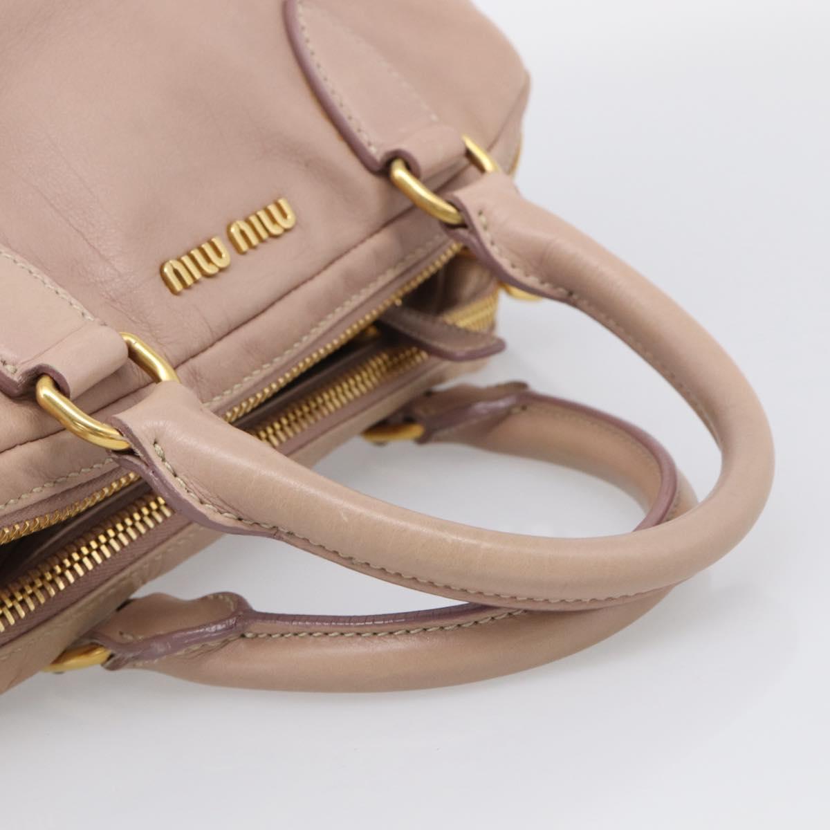 Miu Miu Hand Bag Leather 2way Pink Gold