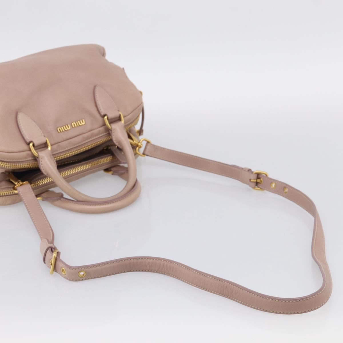 Miu Miu Hand Bag Leather 2way Pink Gold