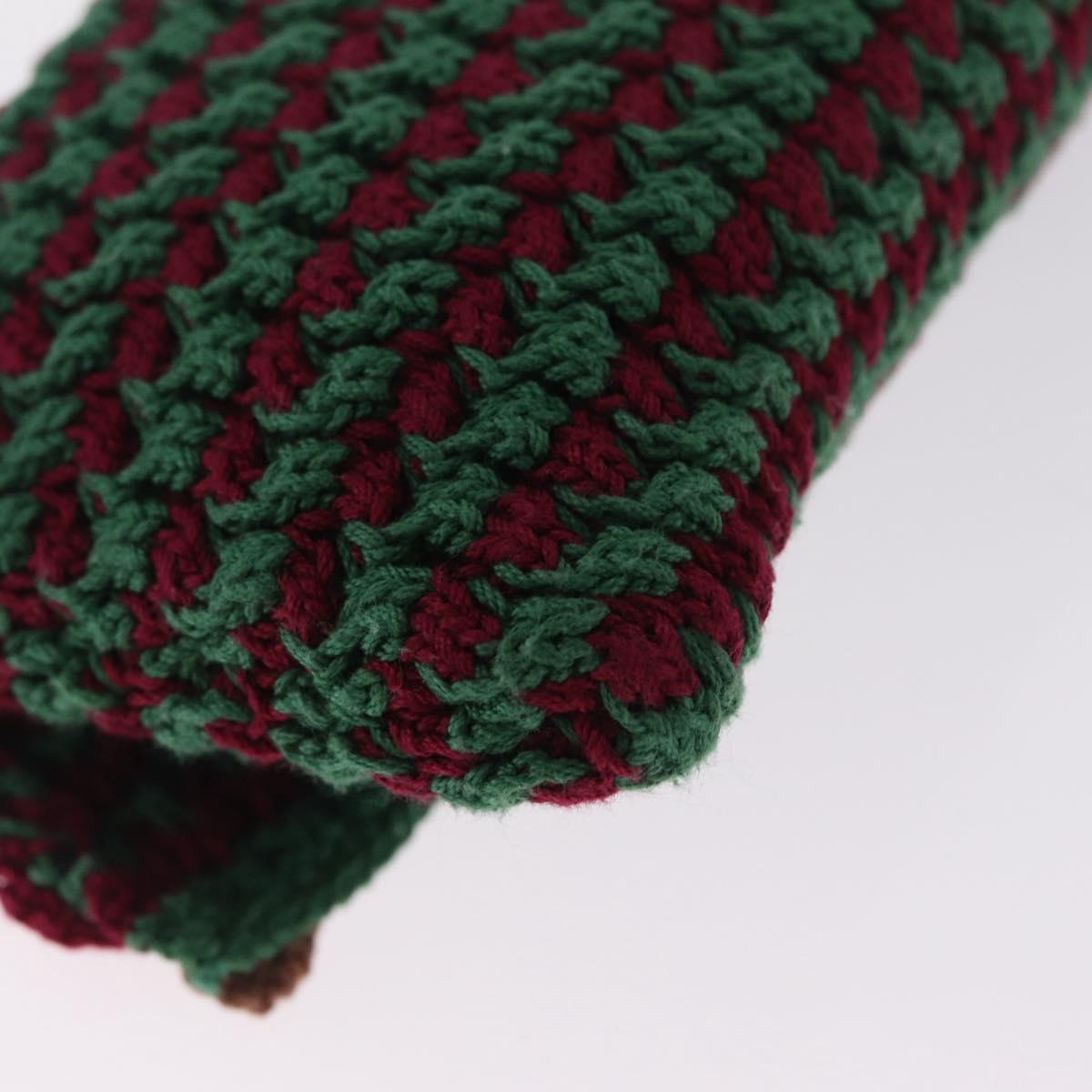 PRADA Pouch Knitted Fabrics Green Silver