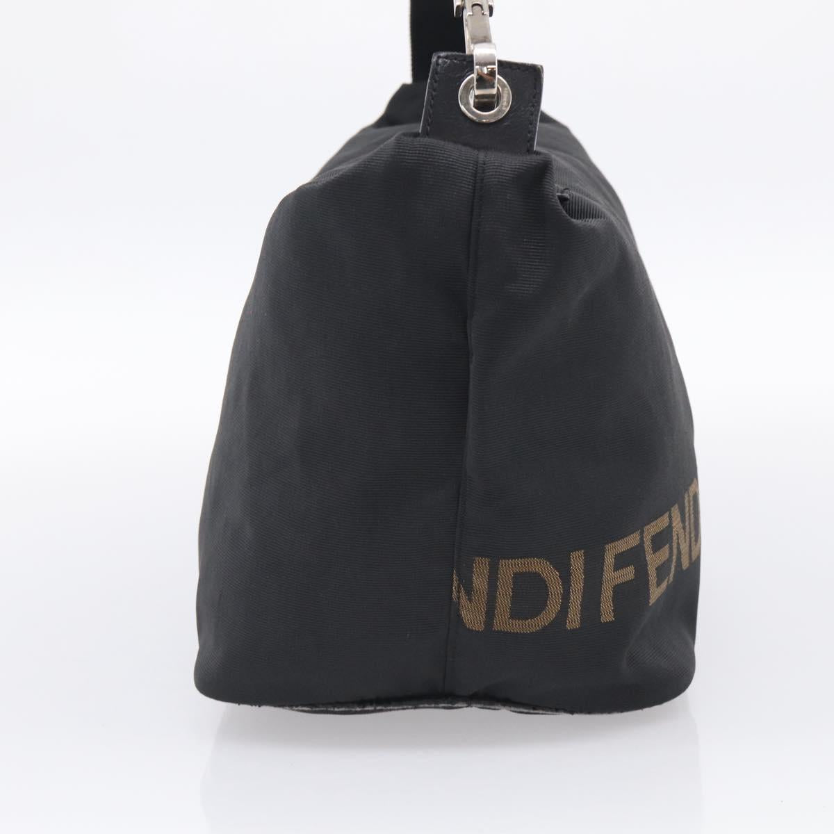 FENDI Shoulder Bag Canvas Black Silver 26587