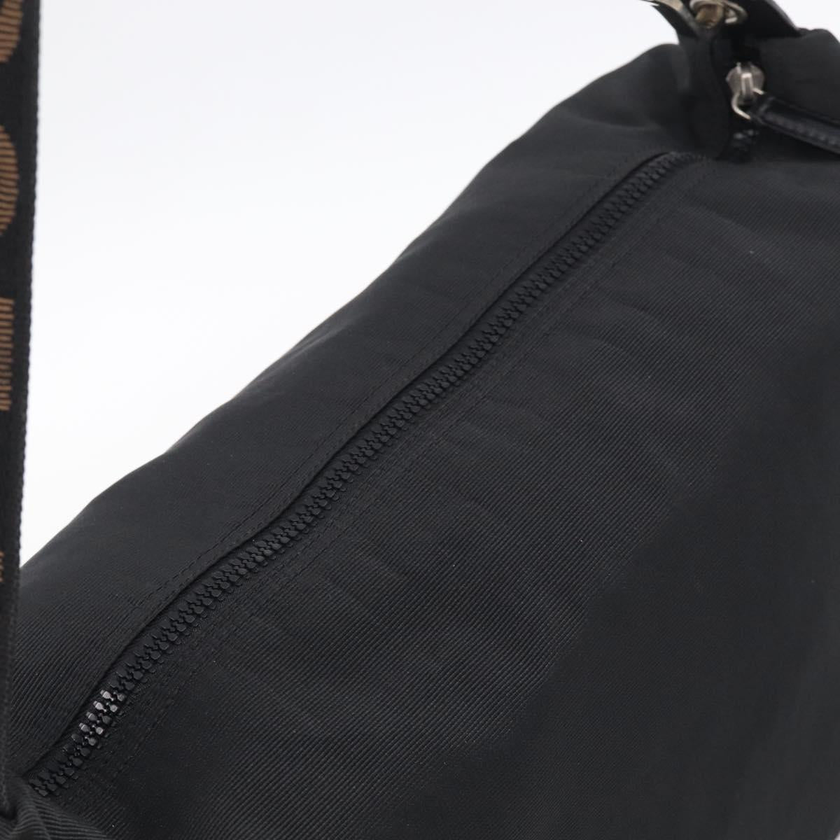 FENDI Shoulder Bag Canvas Black Silver 26587