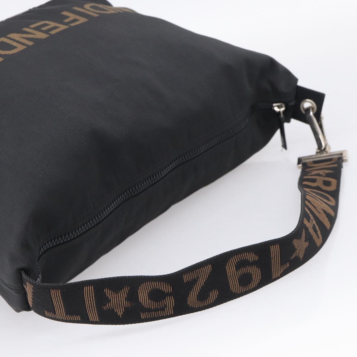 FENDI Shoulder Bag Canvas Black Silver 26587