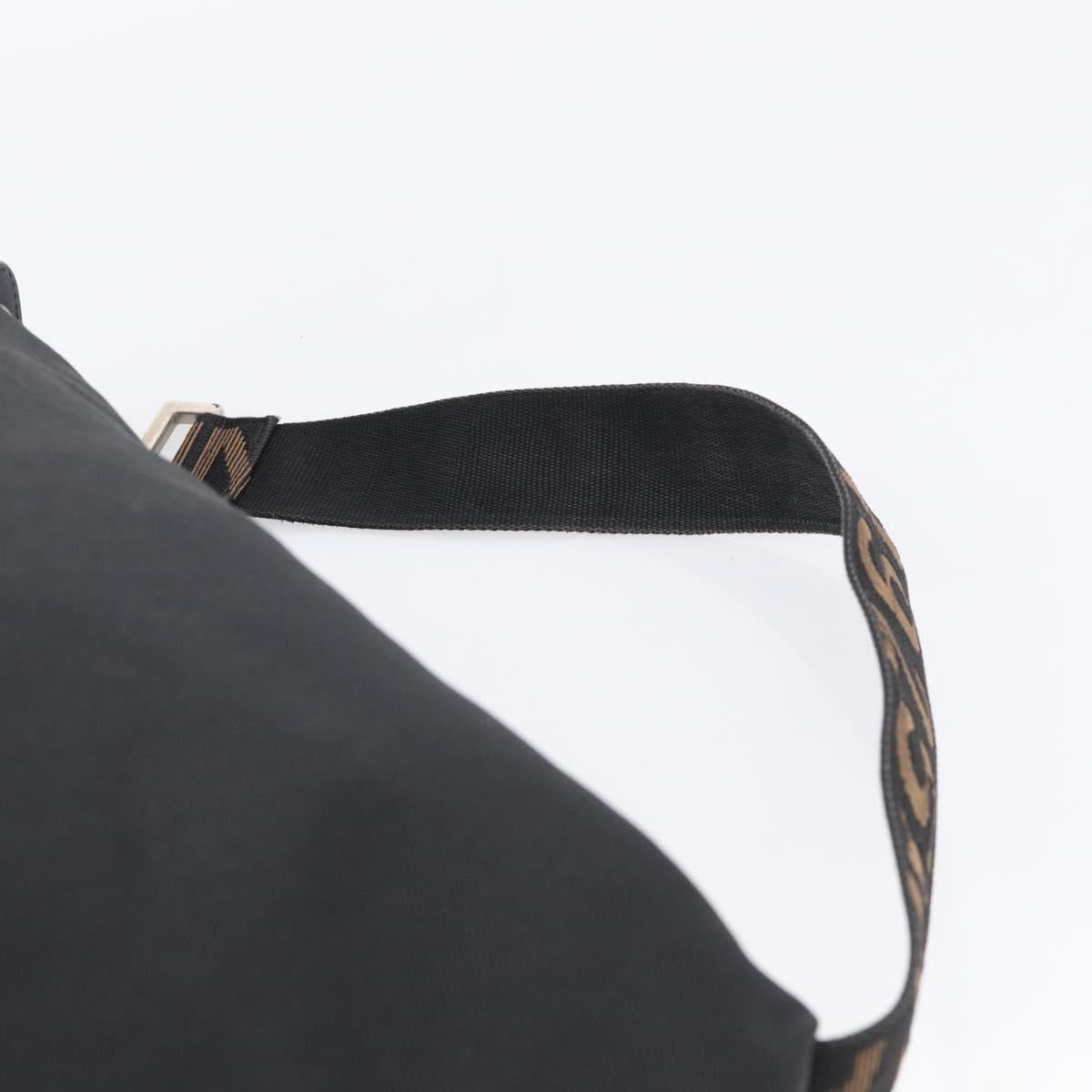 FENDI Shoulder Bag Canvas Black Silver 26587