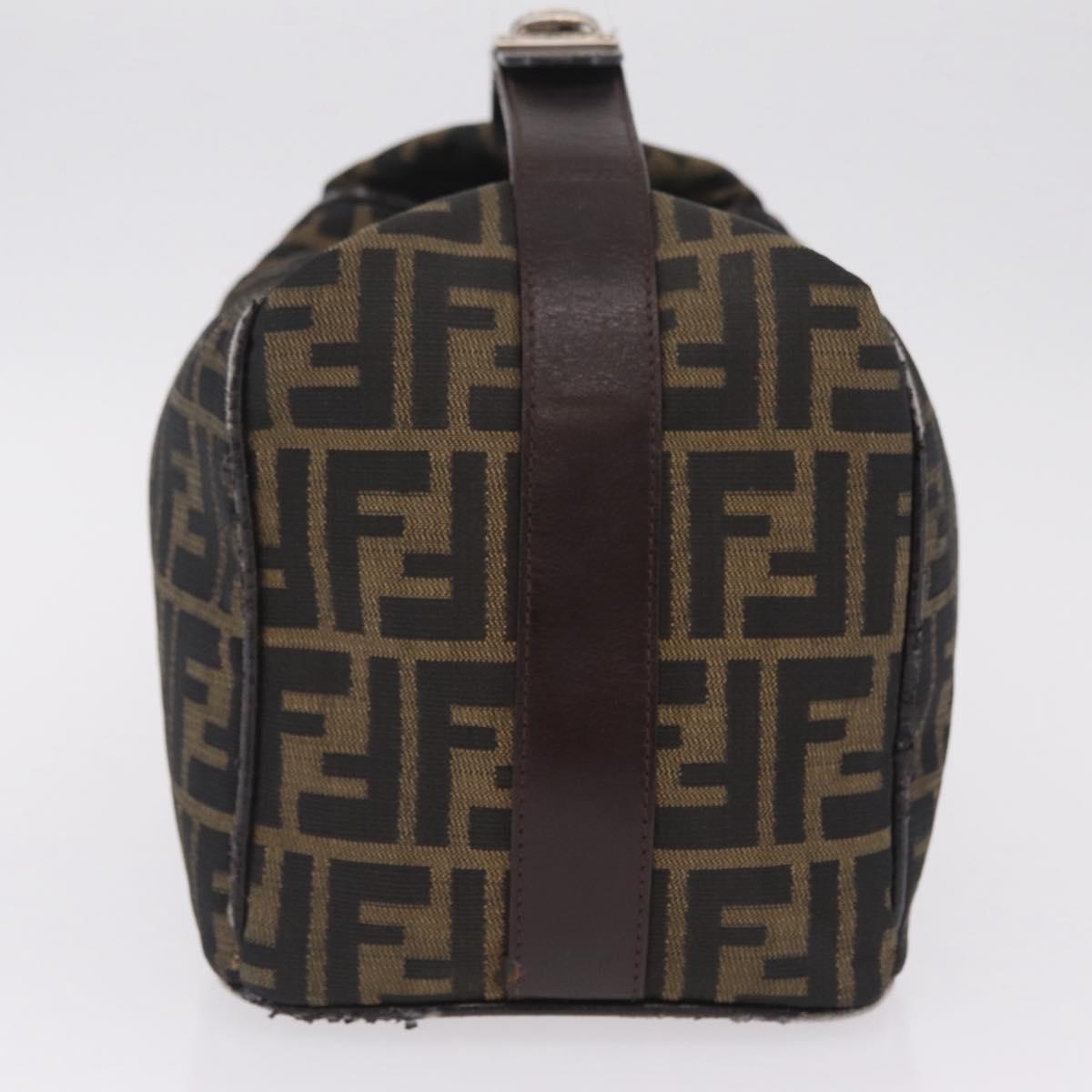 FENDI Zucca Canvas Hand Bag Black Brown