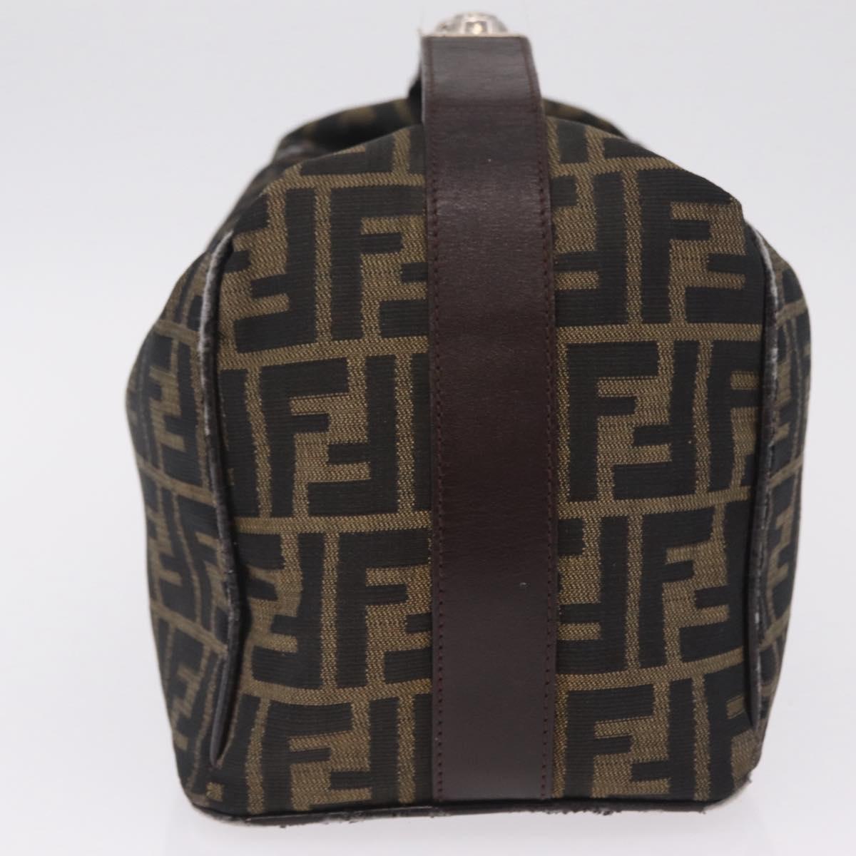 FENDI Zucca Canvas Hand Bag Black Brown