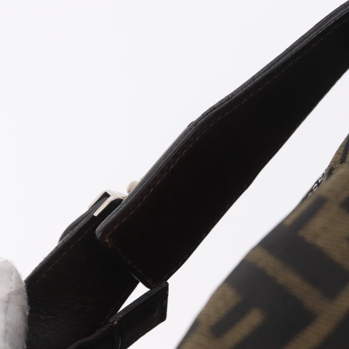FENDI Zucca Canvas Hand Bag Black Brown