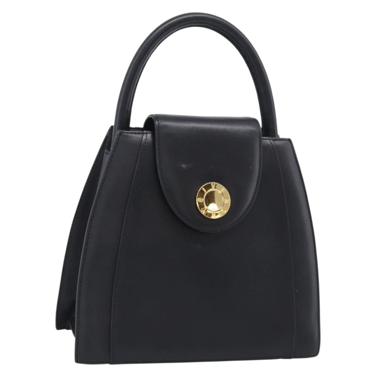 GIVENCHY Hand Bag Leather Black Gold