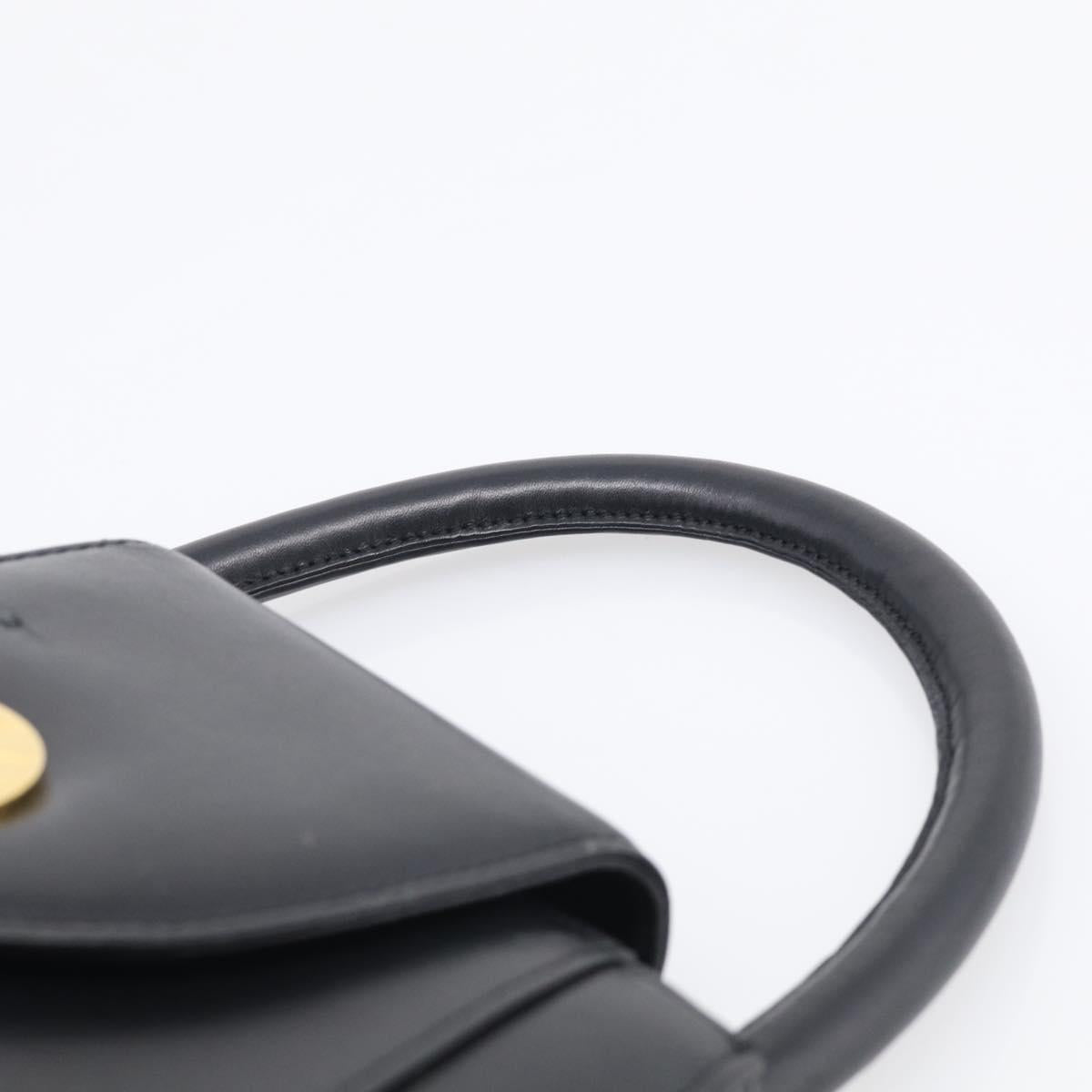 GIVENCHY Hand Bag Leather Black Gold