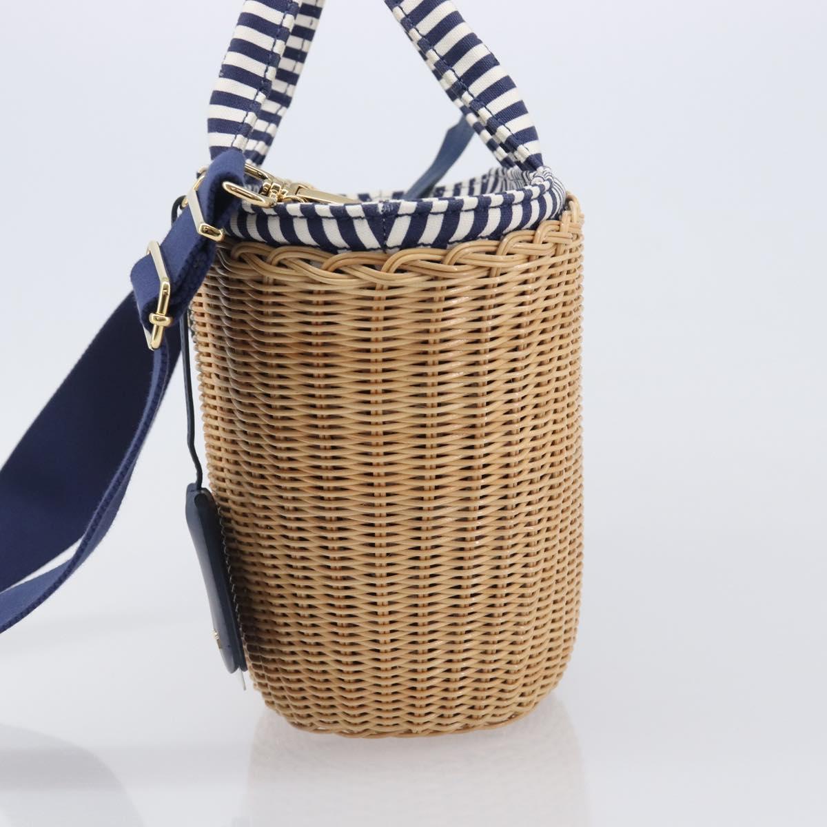 PRADA Hand Bag Raffia 2way Beige Gold