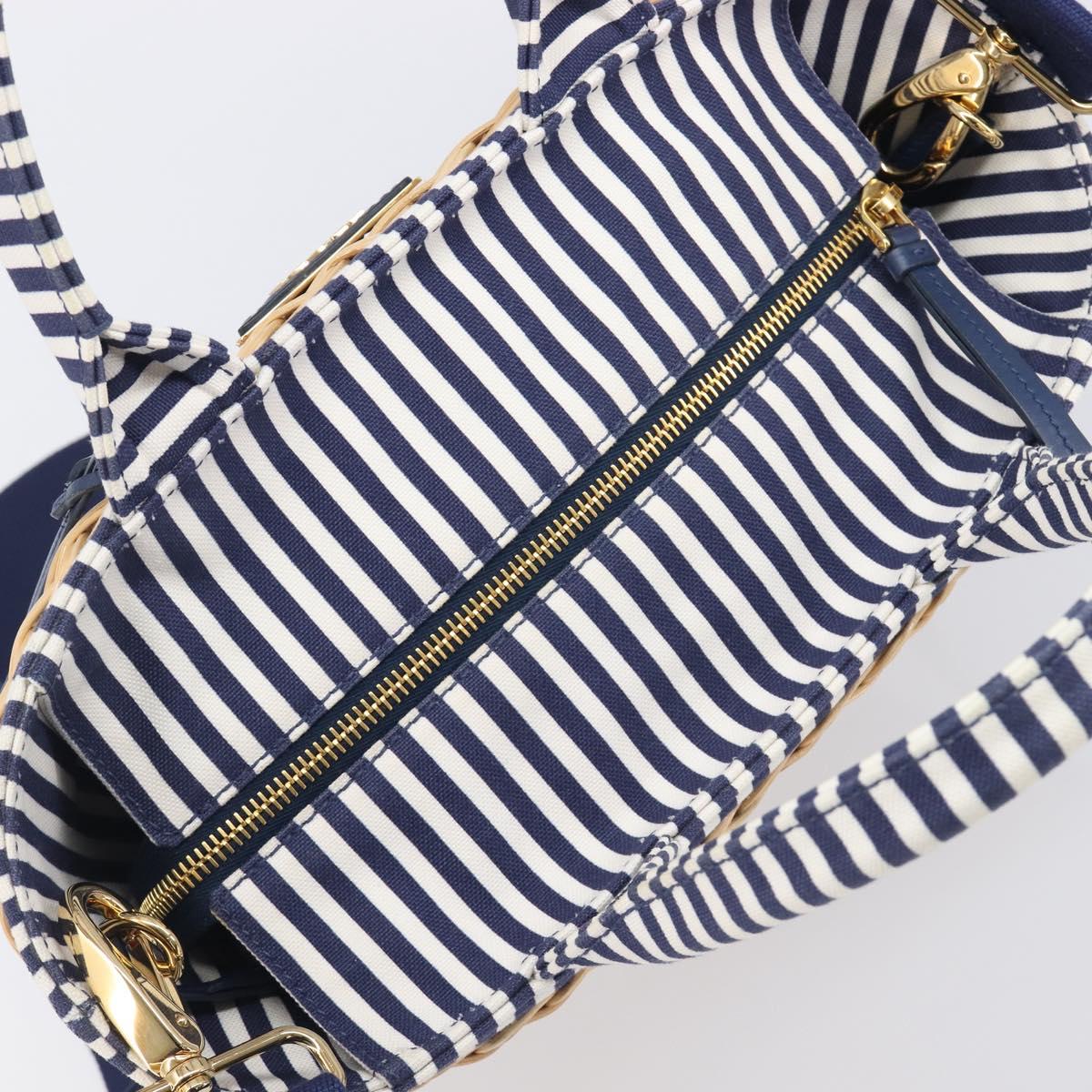 PRADA Hand Bag Raffia 2way Beige Gold