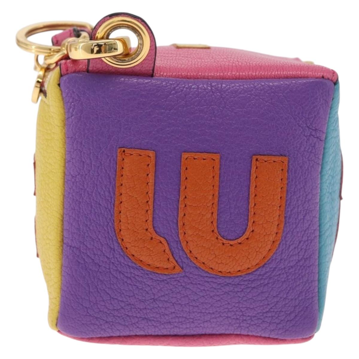 Miu Miu Pouch Leather Multicolor Gold