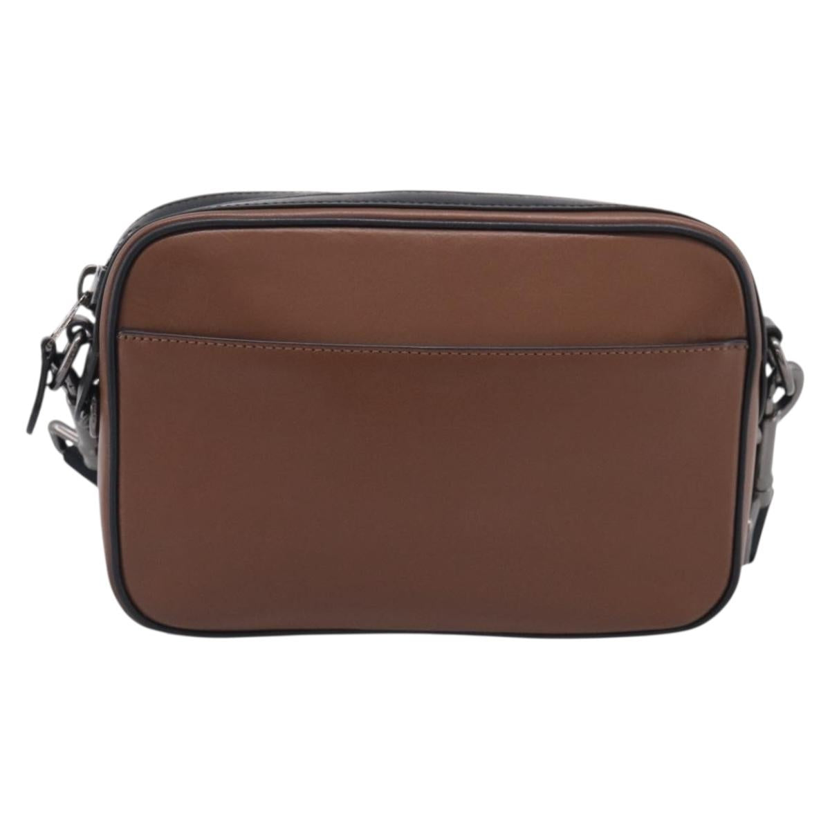 Coach x PAC MAN Shoulder Bag Leather Brown Silver