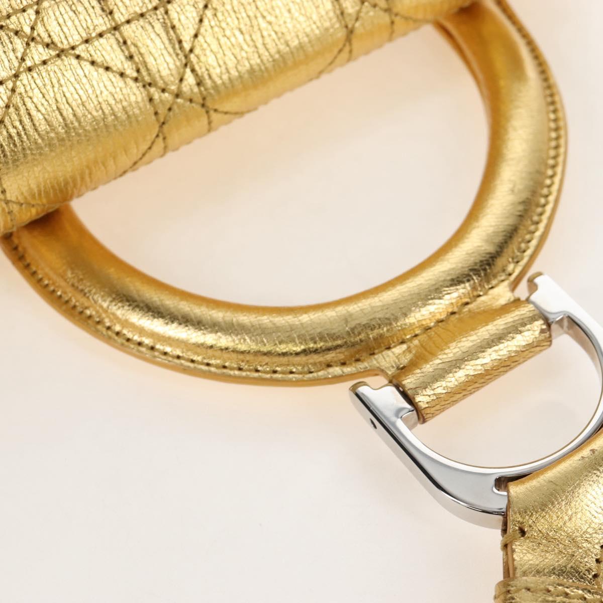 Christian Dior Canage Backpack Leather Gold Silver