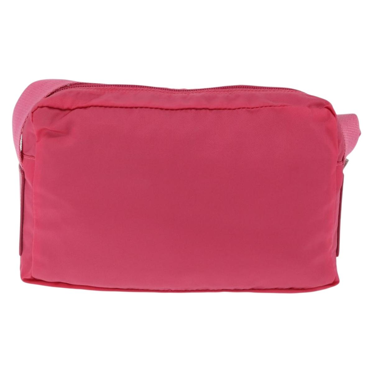PRADA Shoulder Bag Nylon Pink Silver