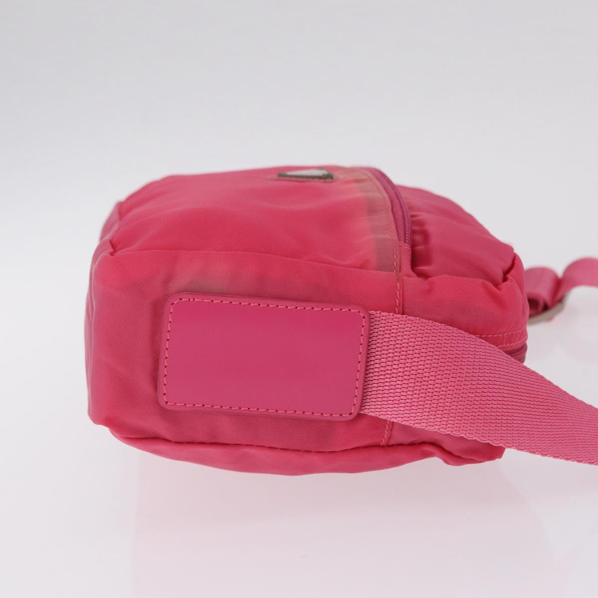 PRADA Shoulder Bag Nylon Pink Silver