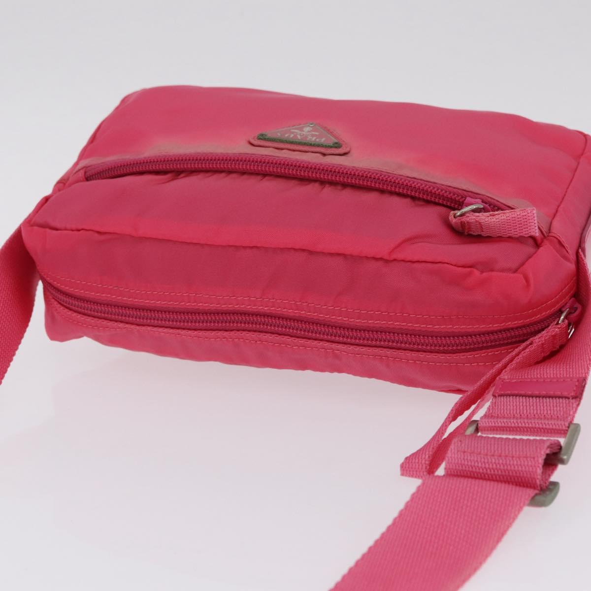 PRADA Shoulder Bag Nylon Pink Silver