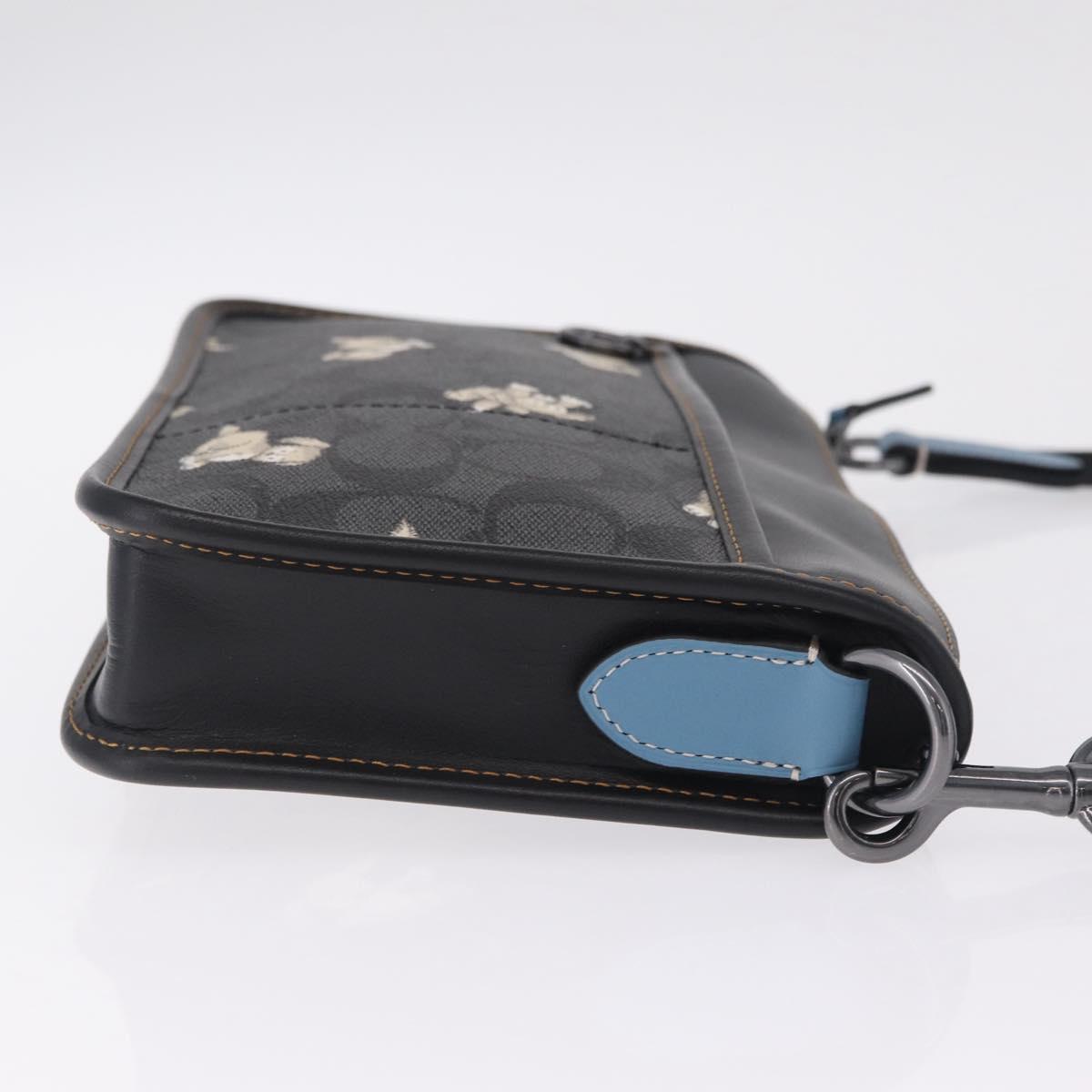 Coach Signature Shoulder Bag PVC Black