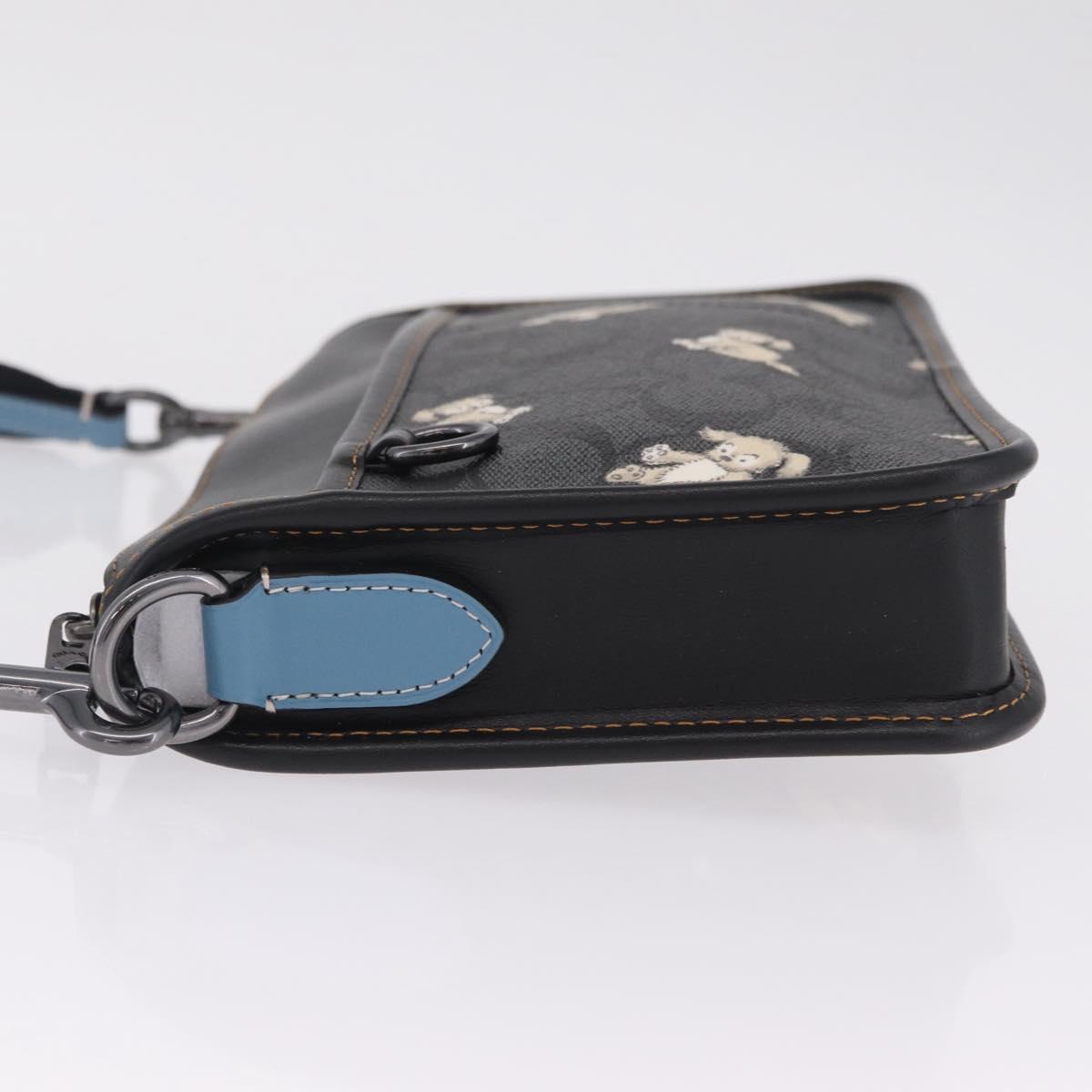Coach Signature Shoulder Bag PVC Black