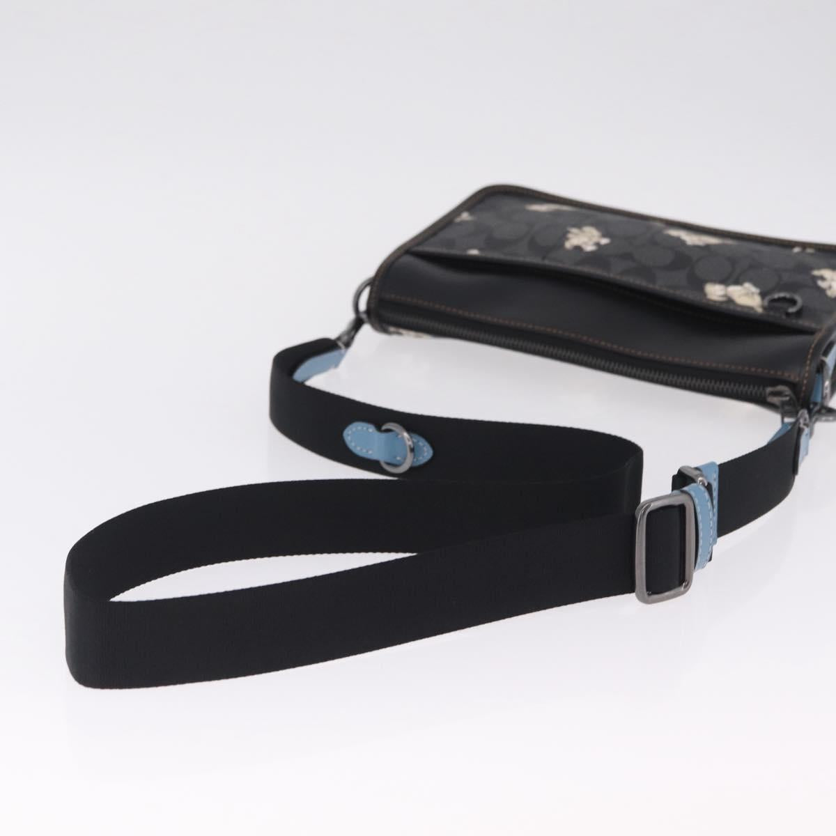 Coach Signature Shoulder Bag PVC Black