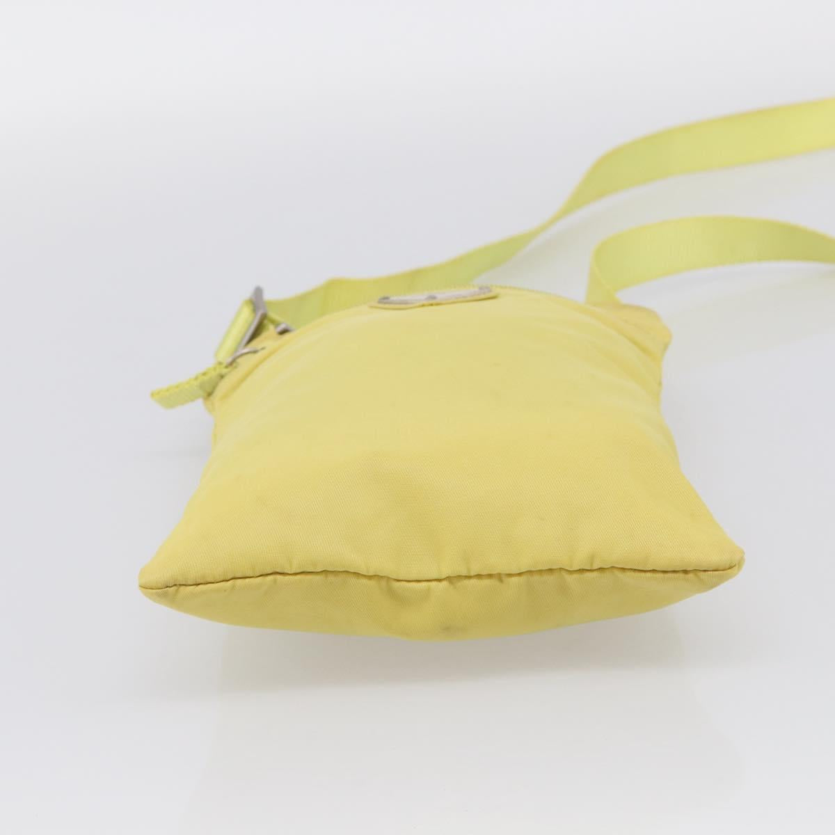 PRADA Shoulder Bag Nylon Yellow Silver