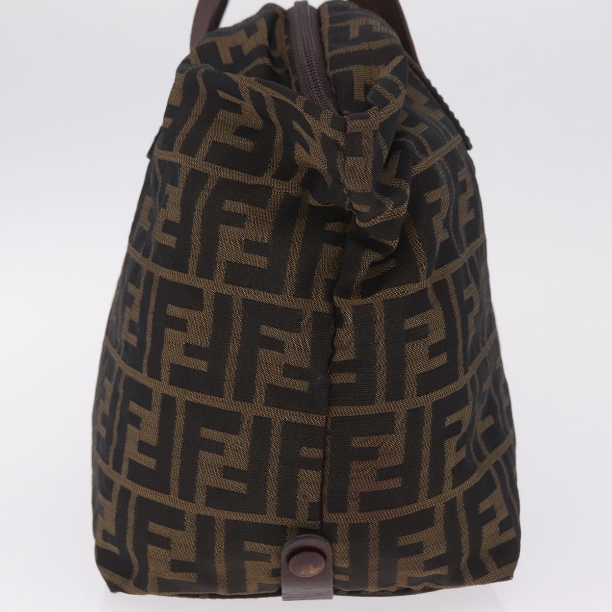 FENDI Zucca Canvas Hand Bag Black Brown