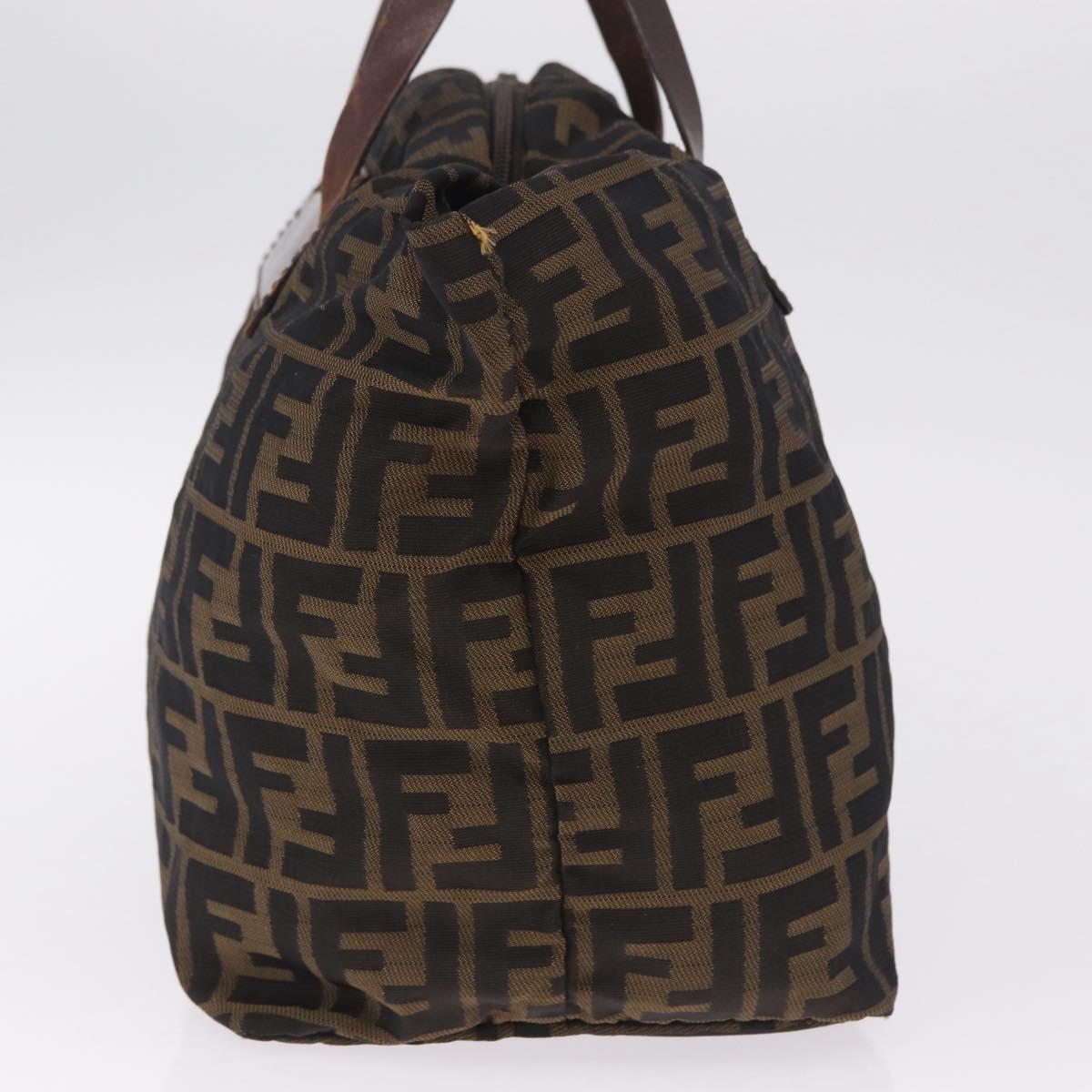 FENDI Zucca Canvas Hand Bag Black Brown