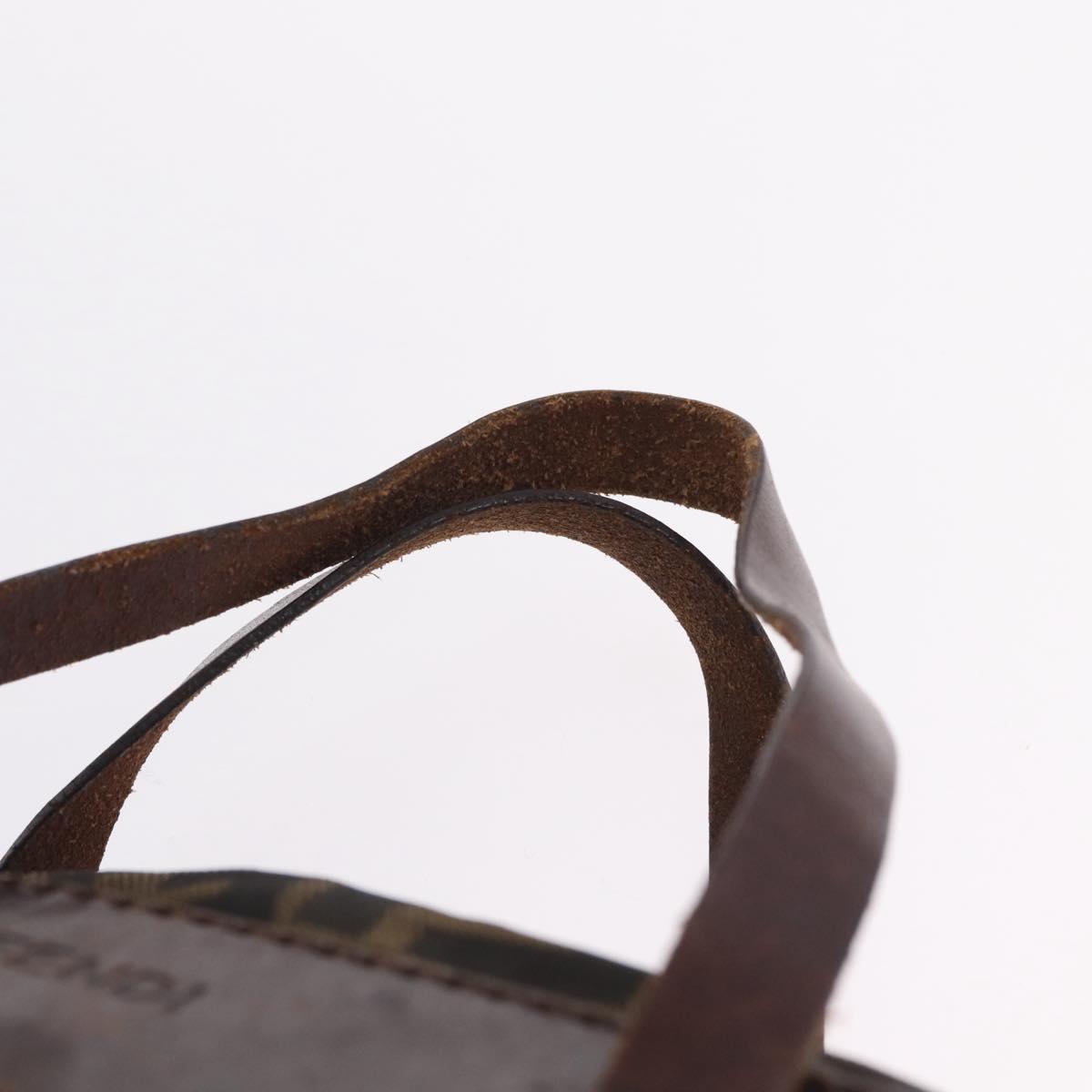 FENDI Zucca Canvas Hand Bag Black Brown