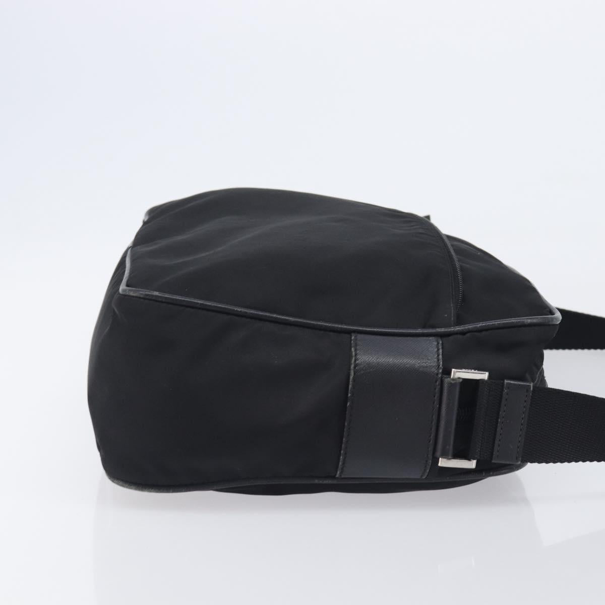 PRADA Shoulder Bag Nylon Black Silver