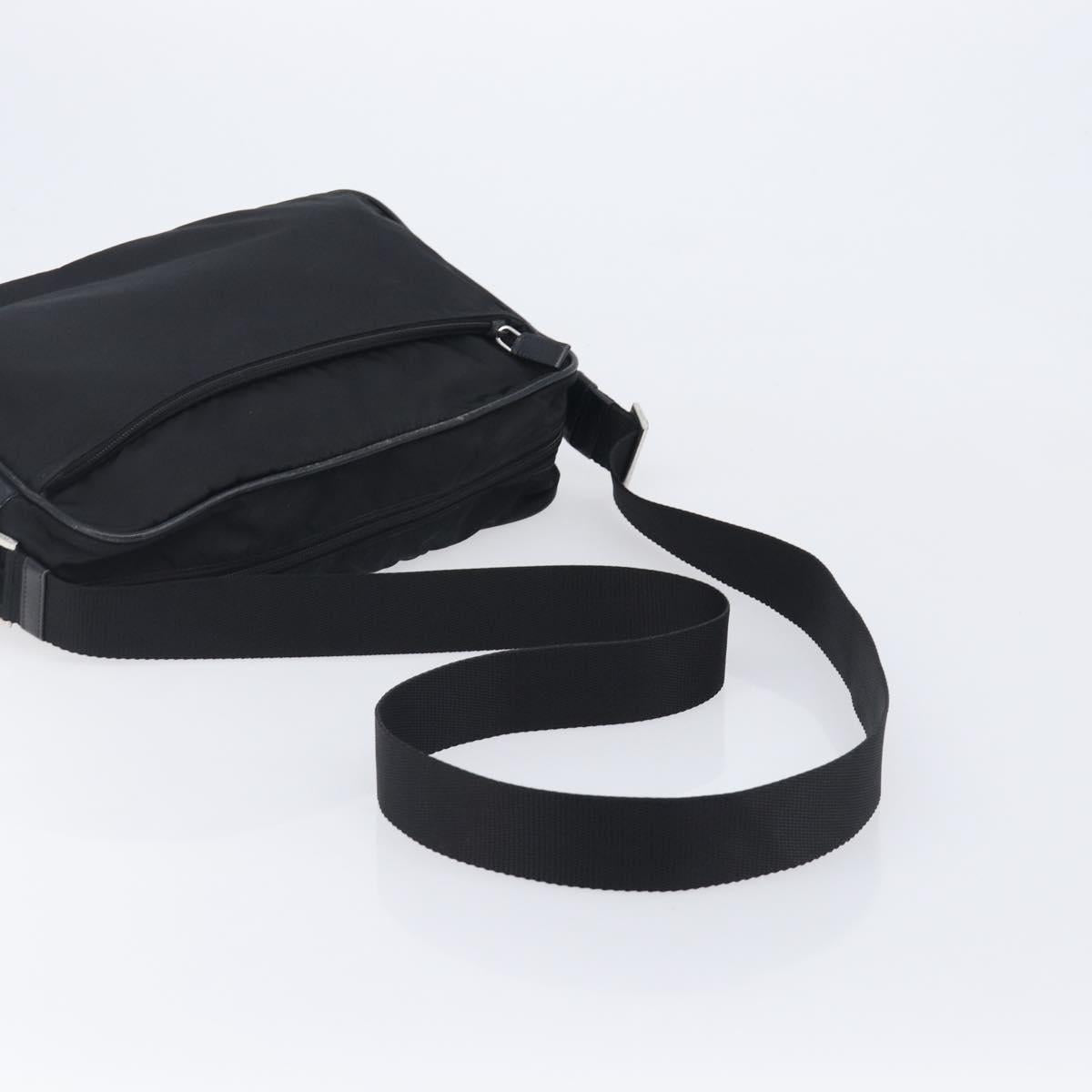 PRADA Shoulder Bag Nylon Black Silver