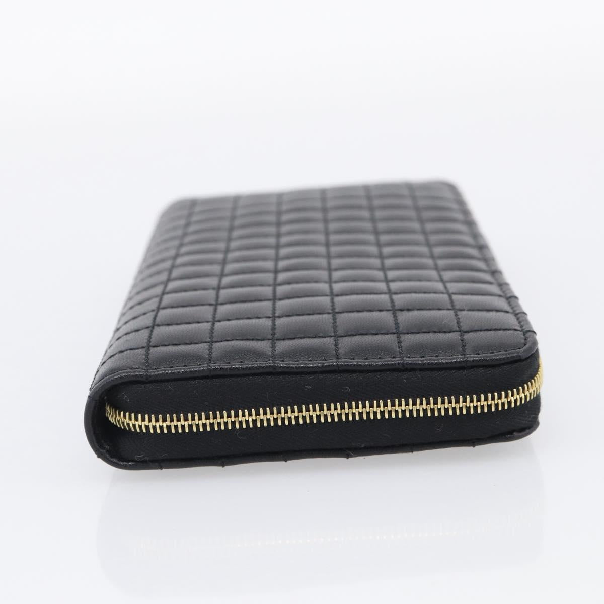 CELINE Long Wallet Leather Gold Black