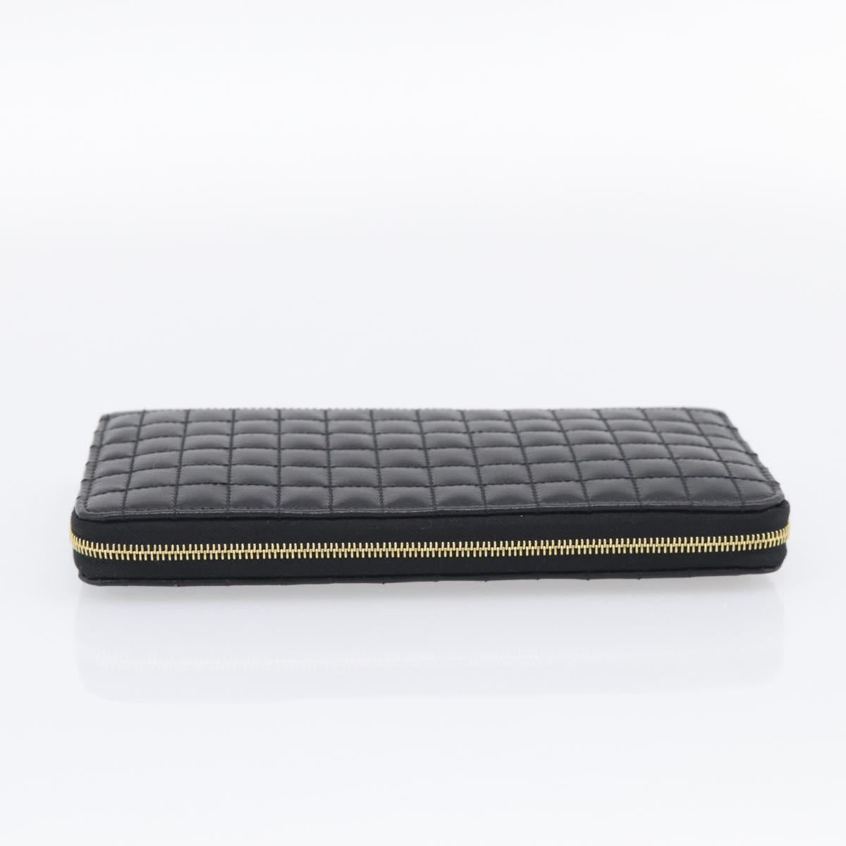 CELINE Long Wallet Leather Gold Black