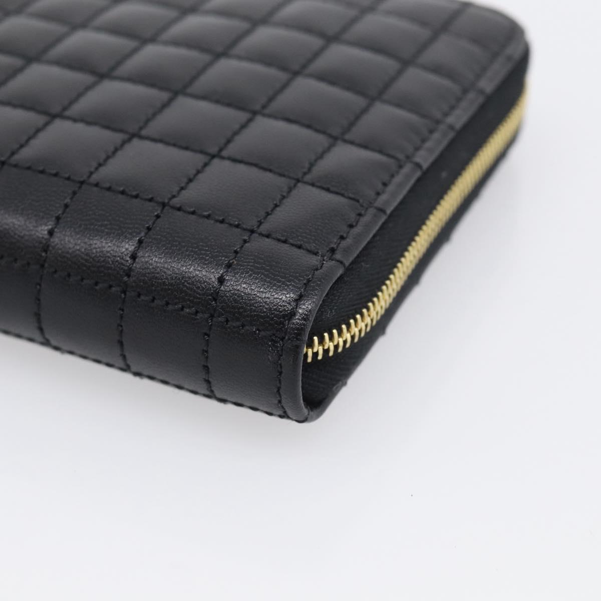 CELINE Long Wallet Leather Gold Black