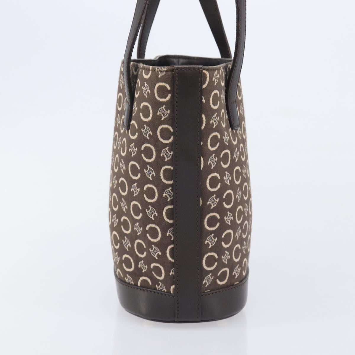 CELINE C Macadam Canvas Hand Bag Brown Gold