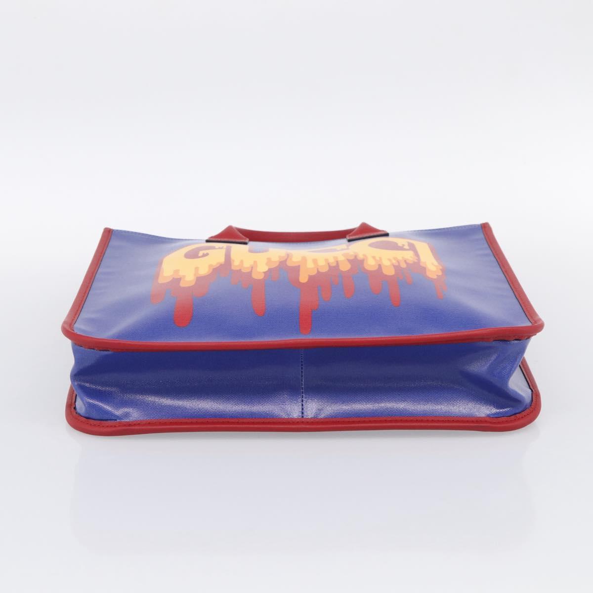 GUCCI Hand Bag PVC Blue Red 550763