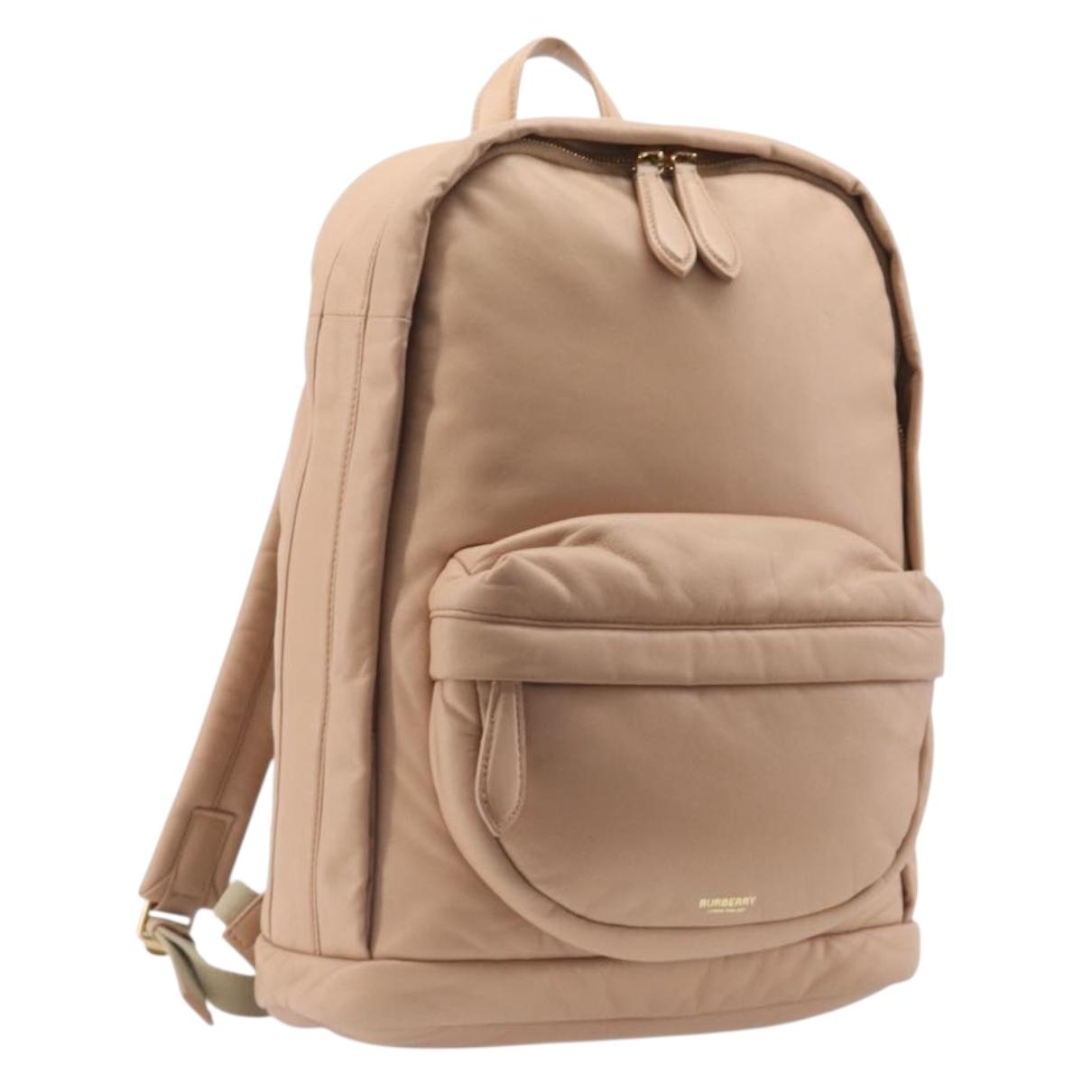 BURBERRY Backpack Leather Beige Gold