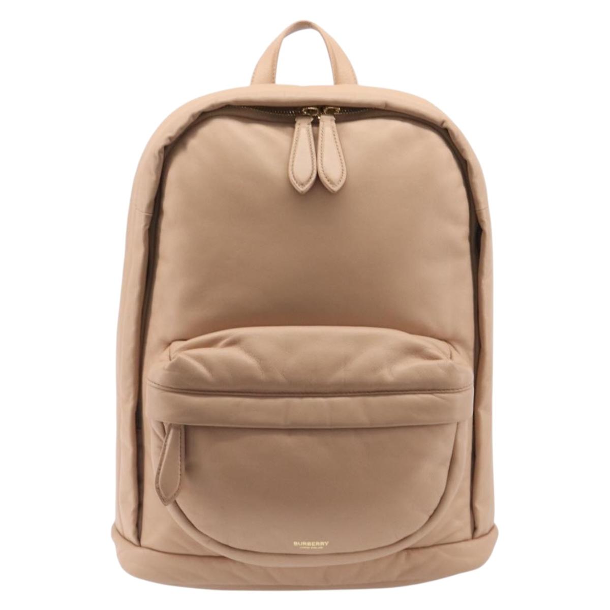 BURBERRY Backpack Leather Beige Gold