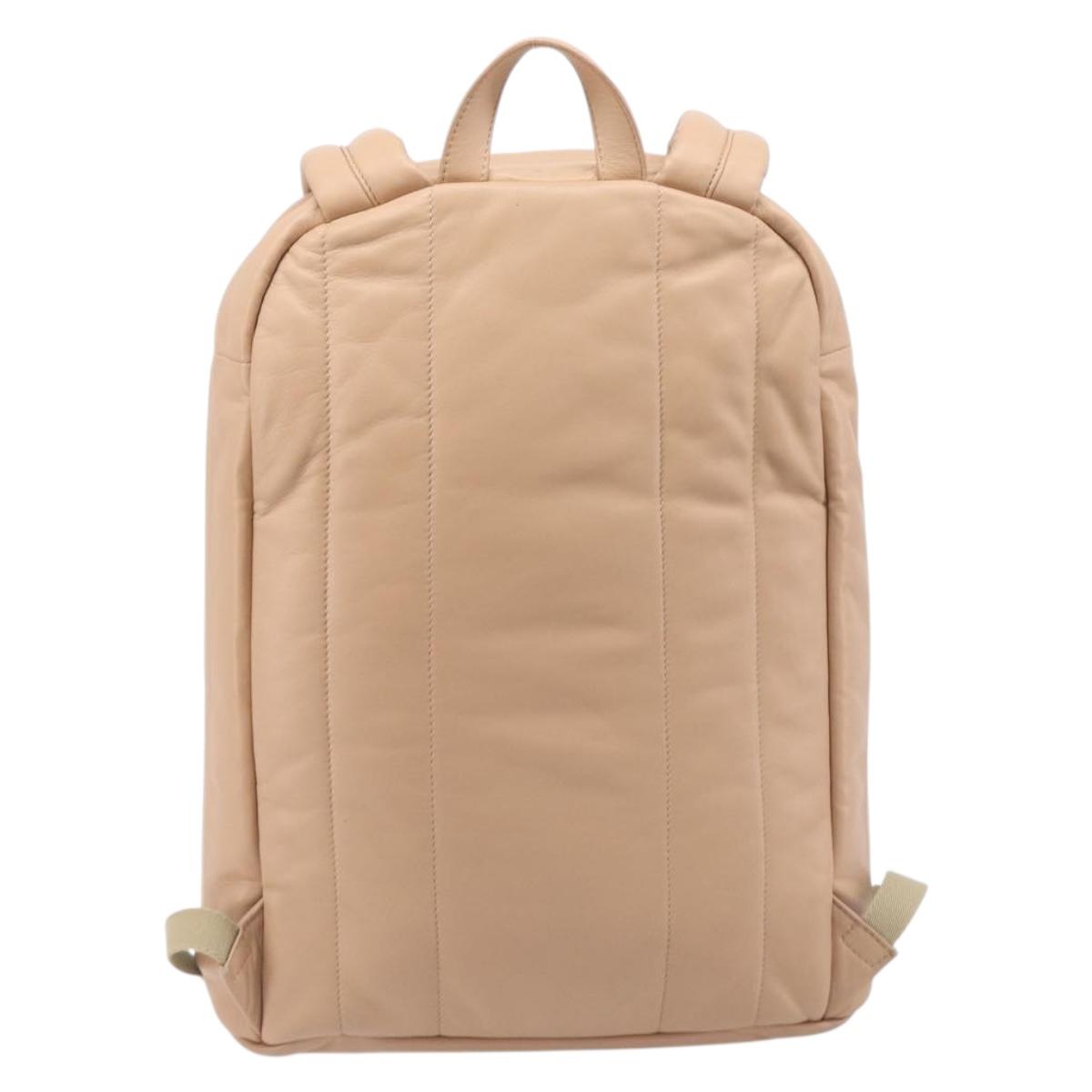 BURBERRY Backpack Leather Beige Gold