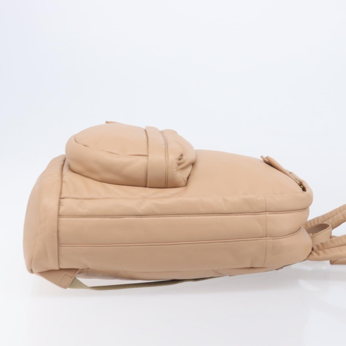 BURBERRY Backpack Leather Beige Gold