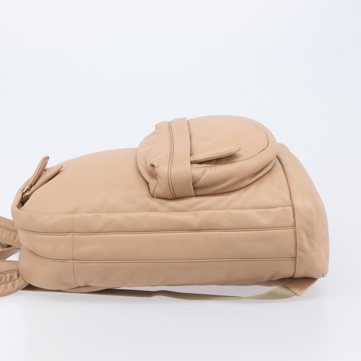 BURBERRY Backpack Leather Beige Gold