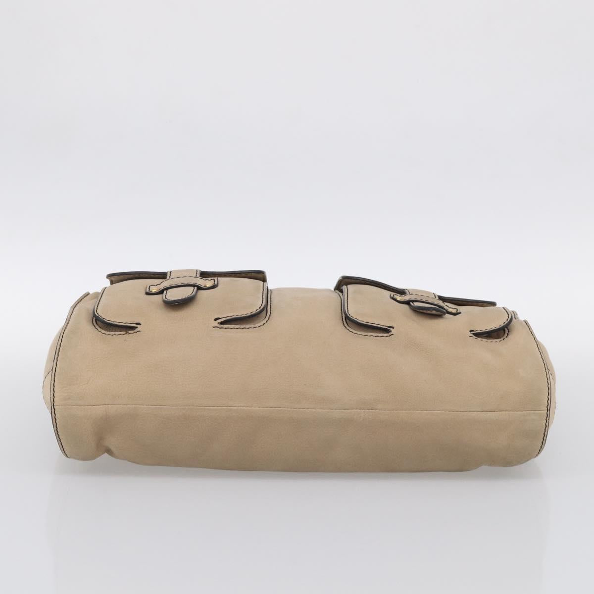 LOEWE Hand Bag Leather Beige Gold