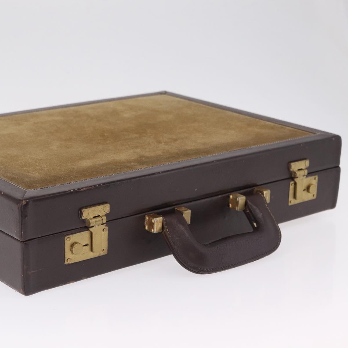 LOEWE Attache Case Trunk Suede Beige Gold